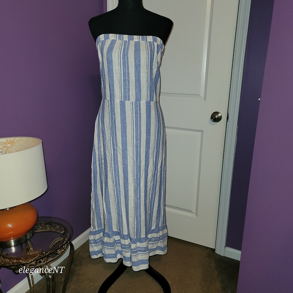 NY & Co. SoHo Street Blue and White Striped Women's Dress Sz: XL NWT - Picture 2 of 11